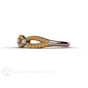 Infinity Yellow Diamond Wedding Ring Anniversary Band 18K Rose Gold - Rare Earth Jewelry