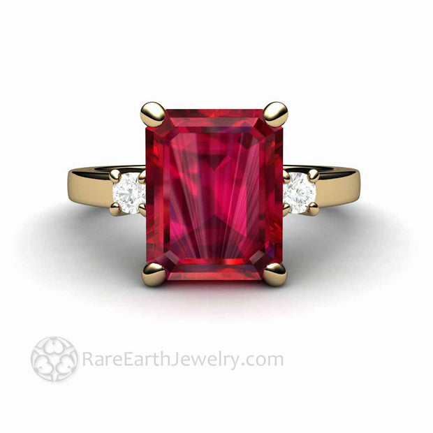 18kt White Gold Diamond And Ruby Ring - Ruby Rings - Rings - Fashion Jewelry