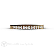 Milgrain Diamond Wedding Ring or Anniversary Band 14K Yellow Gold - Rare Earth Jewelry