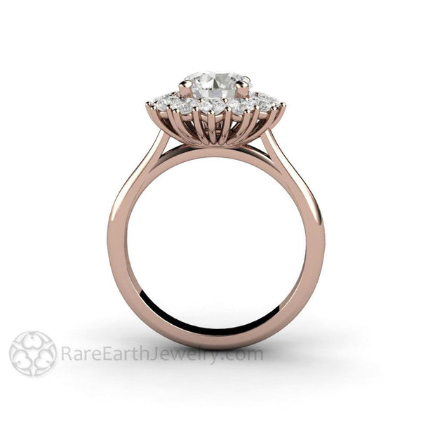 Rare Earth Jewelry Moissanite Wedding Anniversary Ring Rose Gold 7mm Round Forever One