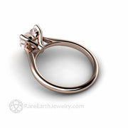 Morganite Ring Heart Cut Solitaire Engagement or Promise Ring 18K Rose Gold - Engagement Only - Rare Earth Jewelry