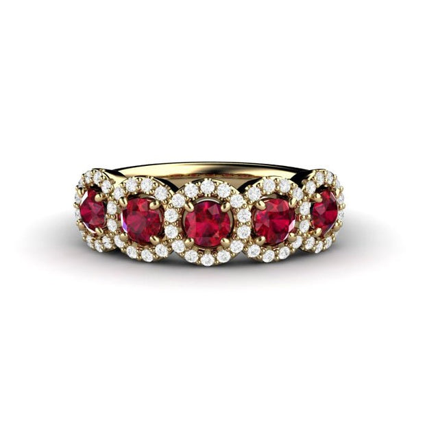 Buy Unheated Natural Ruby 1.61ct Pear Ruby Halo Ring