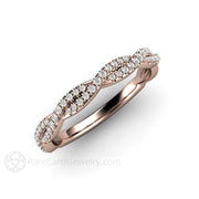 Pave Diamond Infinity Wedding Ring or Anniversary Band - 14K Rose Gold - April - Band - Diamond - Rare Earth Jewelry
