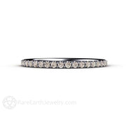 Petite Light Brown Diamond Wedding Ring or Anniversary Band Platinum - Rare Earth Jewelry