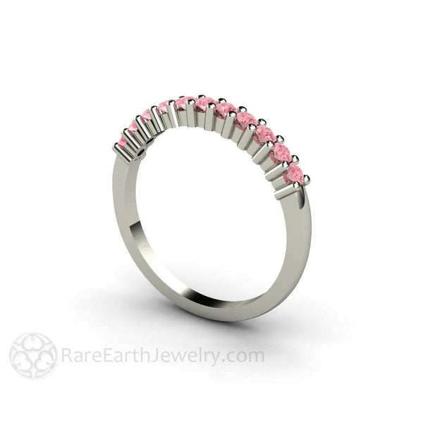 Pink Diamond Wedding Ring Anniversary Band or Stacking Ring Platinum - Rare Earth Jewelry