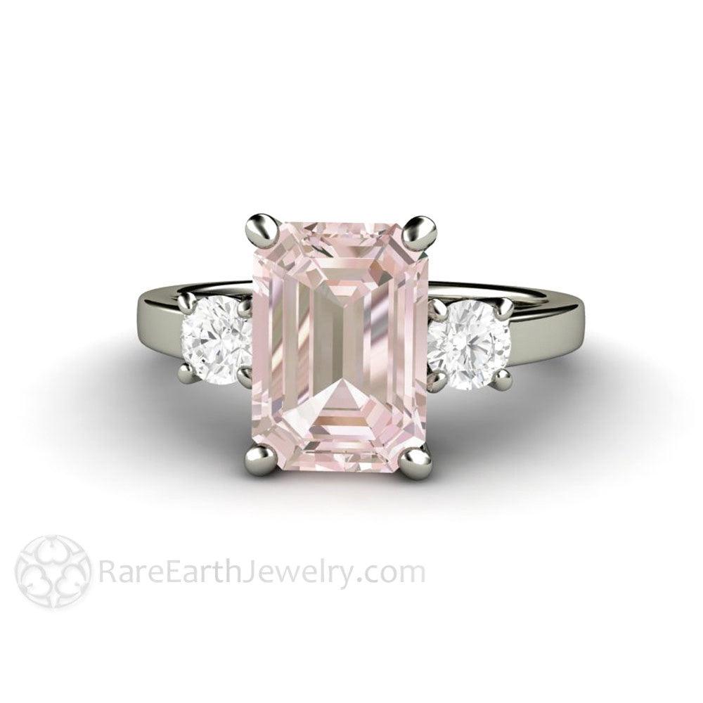 Pink emerald deals cut engagement rings