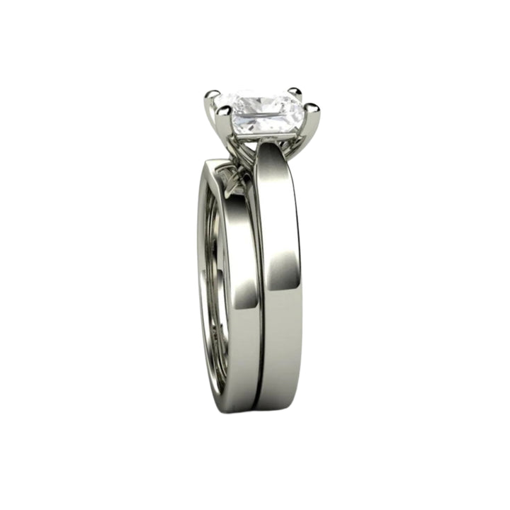 Princess Solitaire Engagement Ring 4 Prong Classic Forever One Moissanite, Rare Earth Jewelry