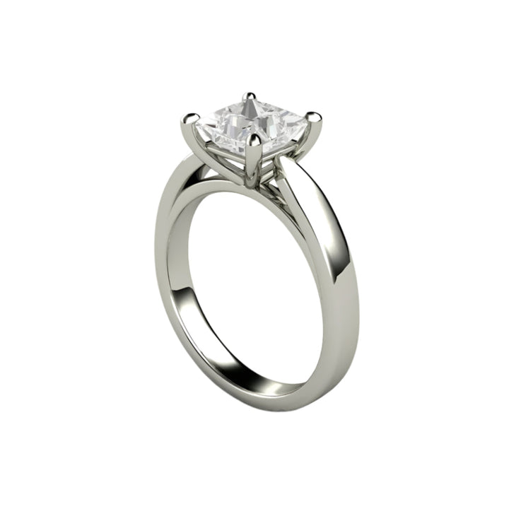 Princess Solitaire Engagement Ring 4 Prong Classic Forever One Moissanite, Rare Earth Jewelry