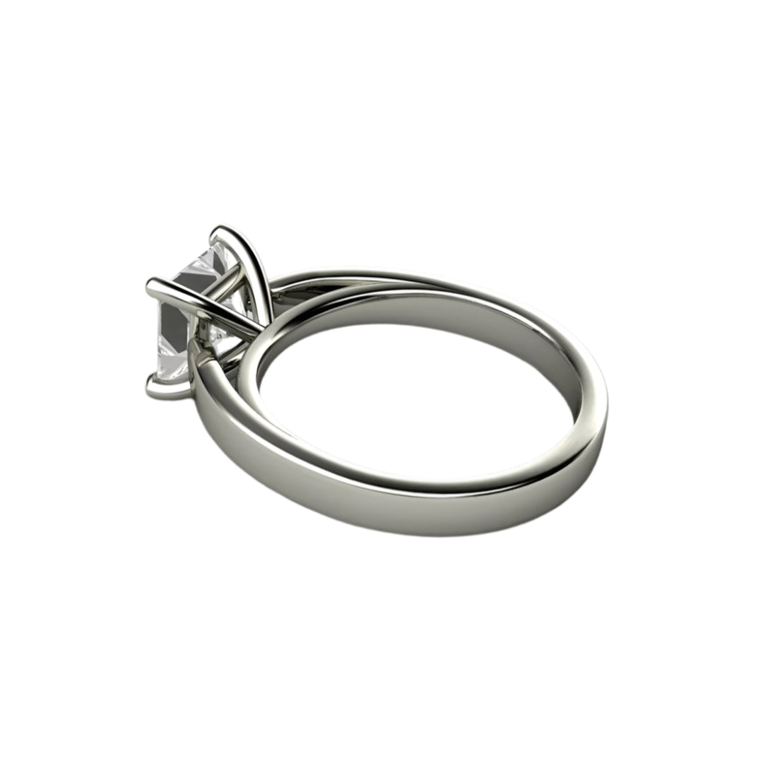 Princess Solitaire Engagement Ring 4 Prong Classic Forever One Moissanite, Rare Earth Jewelry
