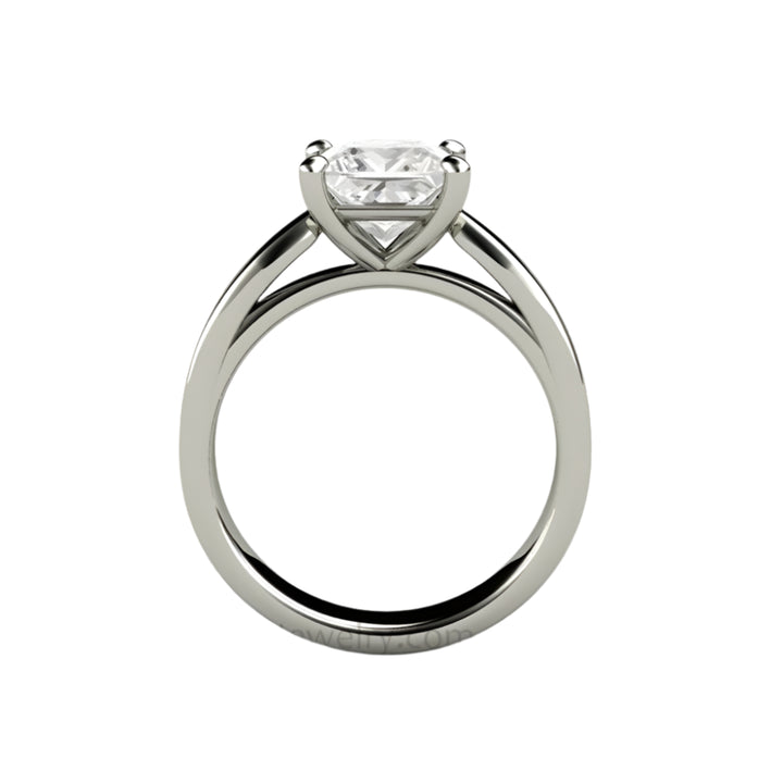 Princess Solitaire Engagement Ring 4 Prong Classic Forever One Moissanite, Rare Earth Jewelry