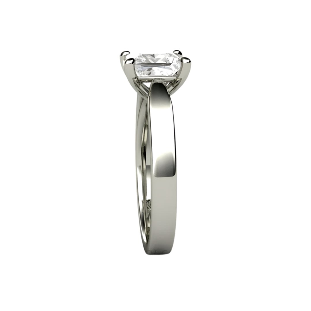 Princess Solitaire Engagement Ring 4 Prong Classic Forever One Moissanite, Rare Earth Jewelry