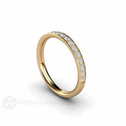 Princess Diamond Wedding Ring or Anniversary Band 14K Yellow Gold - Rare Earth Jewelry
