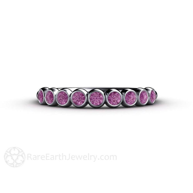 Purple Bubbles Diamond Wedding Ring Anniversary Band Stacking Ring Platinum - Rare Earth Jewelry