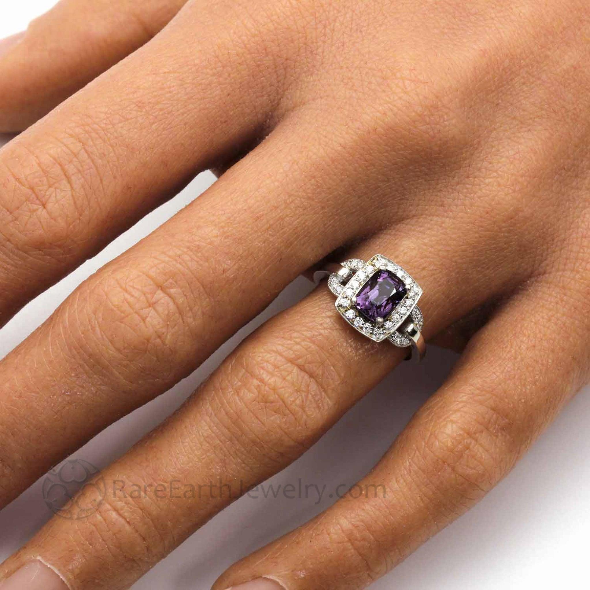 Purple spinel engagement ring new arrivals