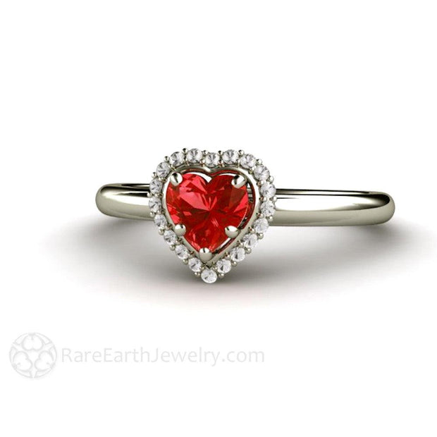 Buy Halo Heart Shaped Genuine Lab Grown Ruby Ring, 2 Carats 88mm Red Heart  Cut Ruby Engagement Ring, July Birthstone Ring, Ruby Promise Ring Online in  India - Etsy