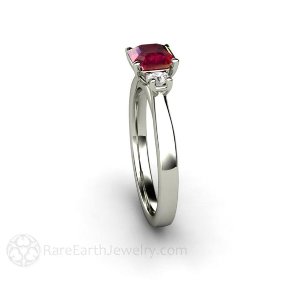 Octagon Ruby Engagement Ring, Manik Ring - Shraddha Shree Gems