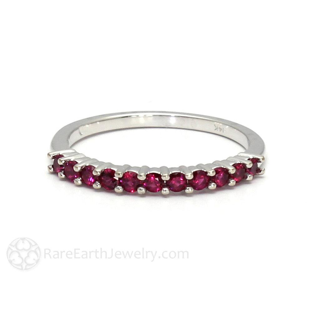 Ruby Anniversary Band Ruby Stacking Ring July Birthstone - Rare Earth Jewelry