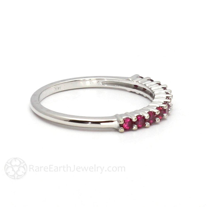 Ruby Anniversary Band Ruby Stacking Ring July Birthstone - Rare Earth Jewelry