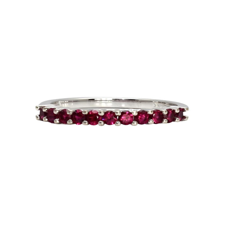 Ruby Anniversary Band Ruby Stacking Ring July Birthstone - Rare Earth Jewelry