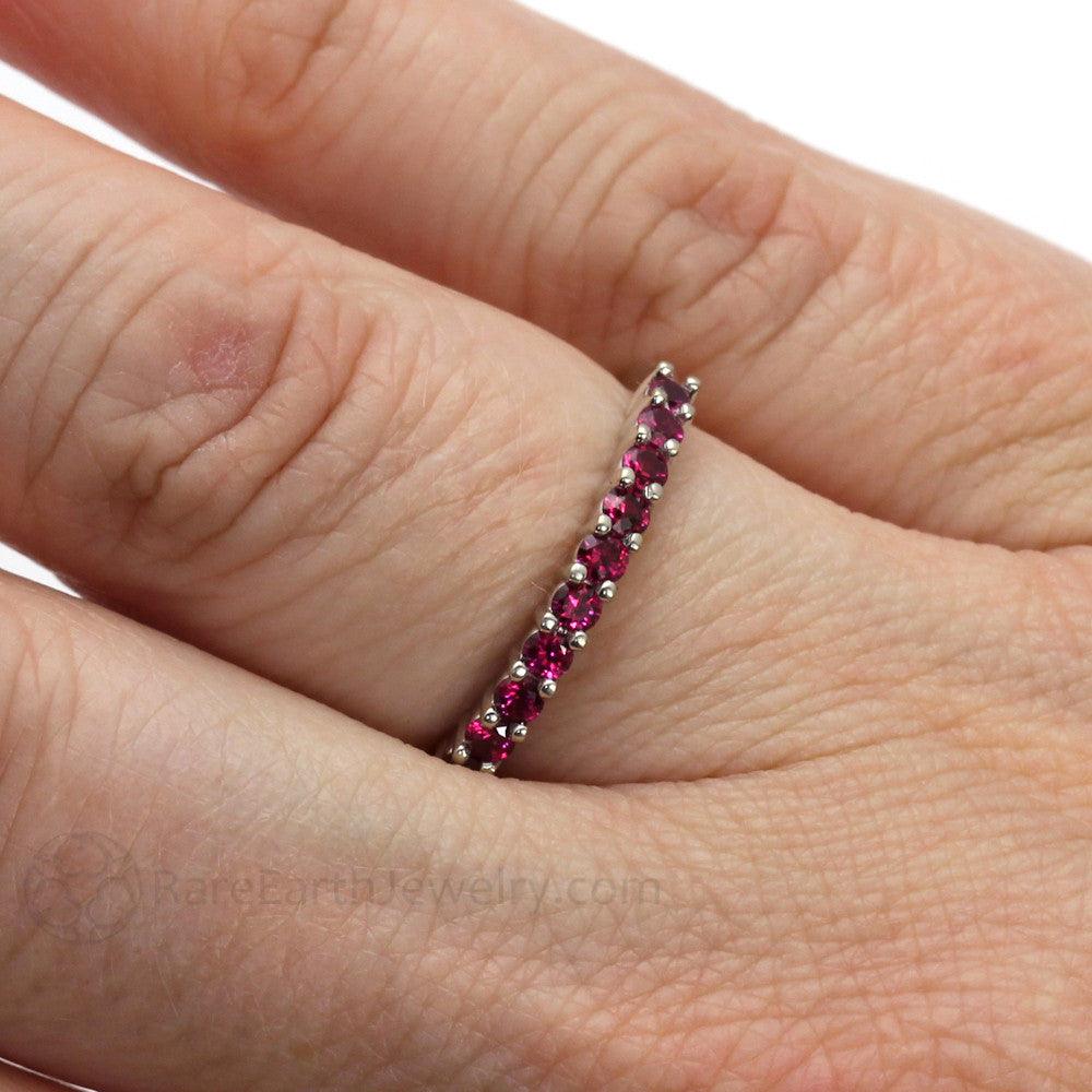 Ruby Anniversary Band Ruby Stacking Ring July Birthstone - Rare Earth Jewelry