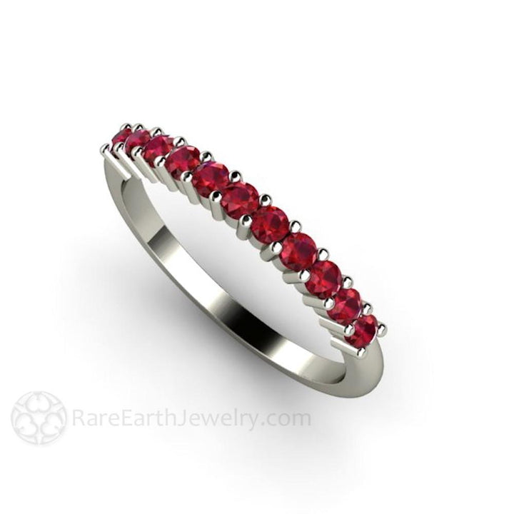 Ruby Band Anniversary or Wedding Ring Stacking Band July Birthstone - Rare Earth Jewelry