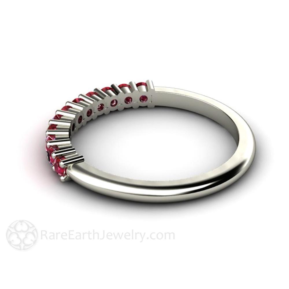 Ruby Band Anniversary or Wedding Ring Stacking Band July Birthstone - Rare Earth Jewelry