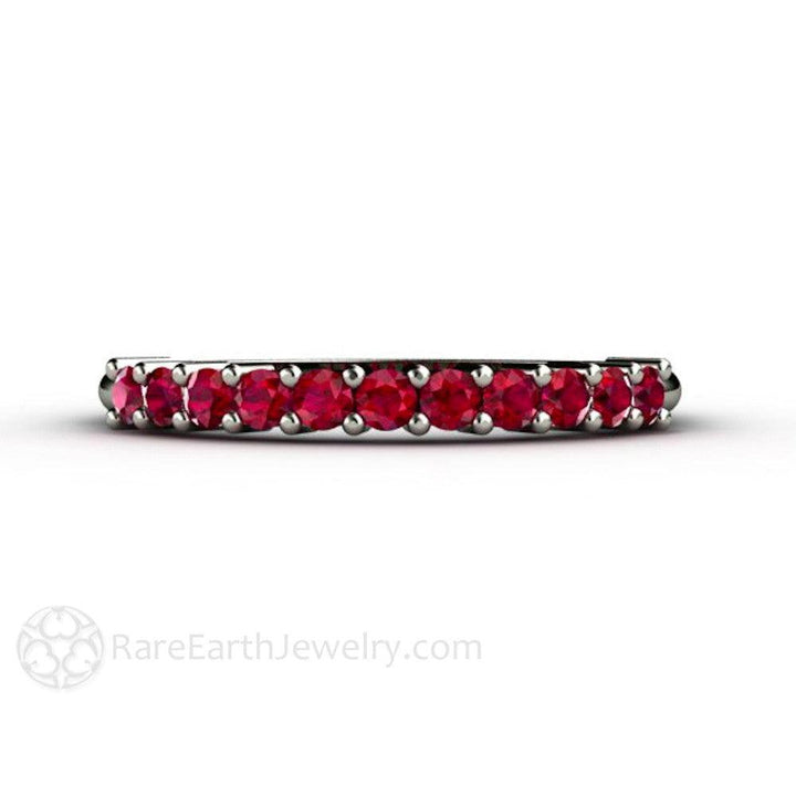 Ruby Band Anniversary or Wedding Ring Stacking Band July Birthstone - Rare Earth Jewelry