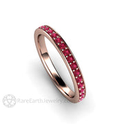 Ruby Wedding Ring or Stacking Ring in Gold or Platinum July Birthstone 14K Rose Gold - Rare Earth Jewelry