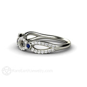 Sapphire and Diamond Infinity Wedding Ring Anniversary Band Platinum - Rare Earth Jewelry