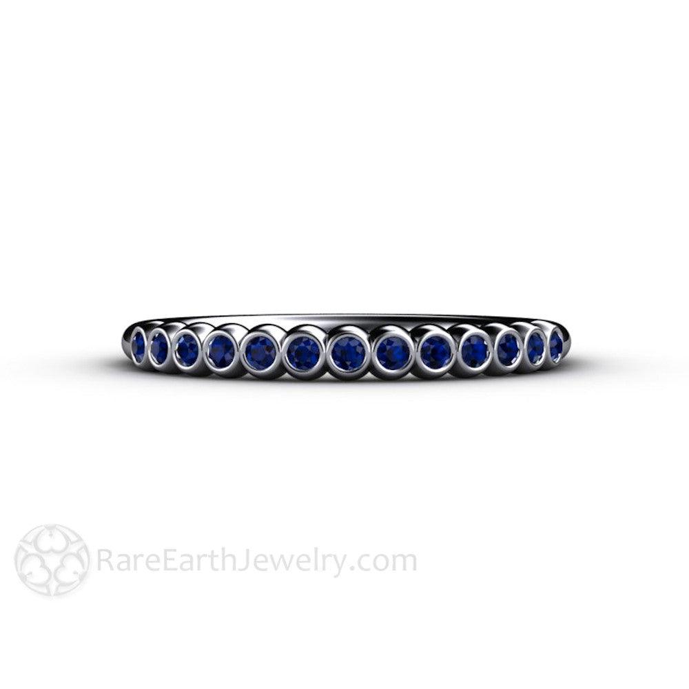 September Birthstone Blue Sapphire Ring Tiny Bubbles Platinum - Rare Earth Jewelry