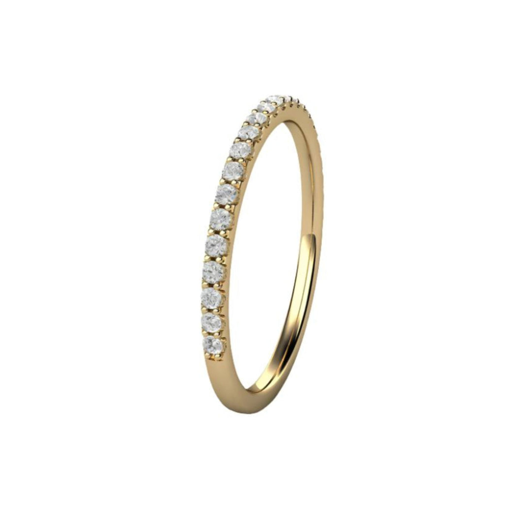 Thin Pave Diamond Wedding Ring, Dainty Diamond Band, Stackable Diamond Ring | Rare Earth Jewelry