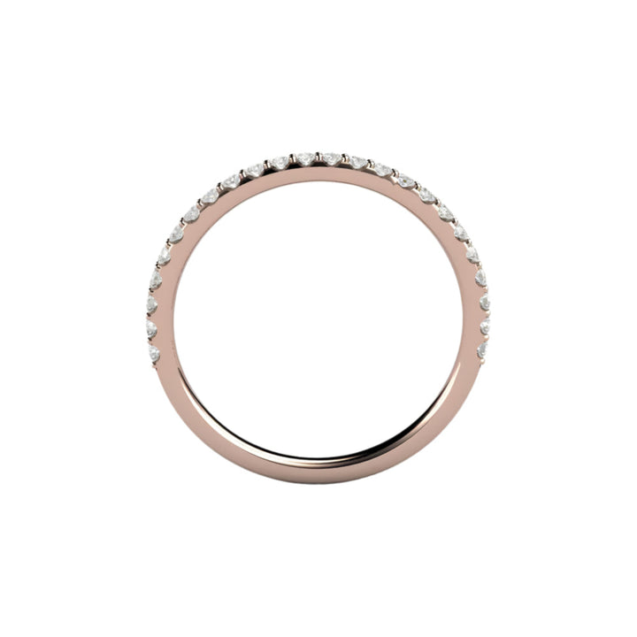 Profile View of Thin Diamond Wedding Band, Dainty Pave Diamond Ring | Rare Earth Jewelry