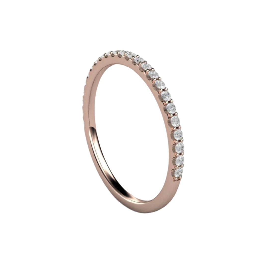 Dainty diamond wedding ring with natural diamonds, Pave set Diamond Band | Rare Earth Jewelry