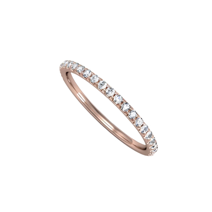 Petite natural diamond anniversary band in 18K rose gold | Rare Earth Jewelry