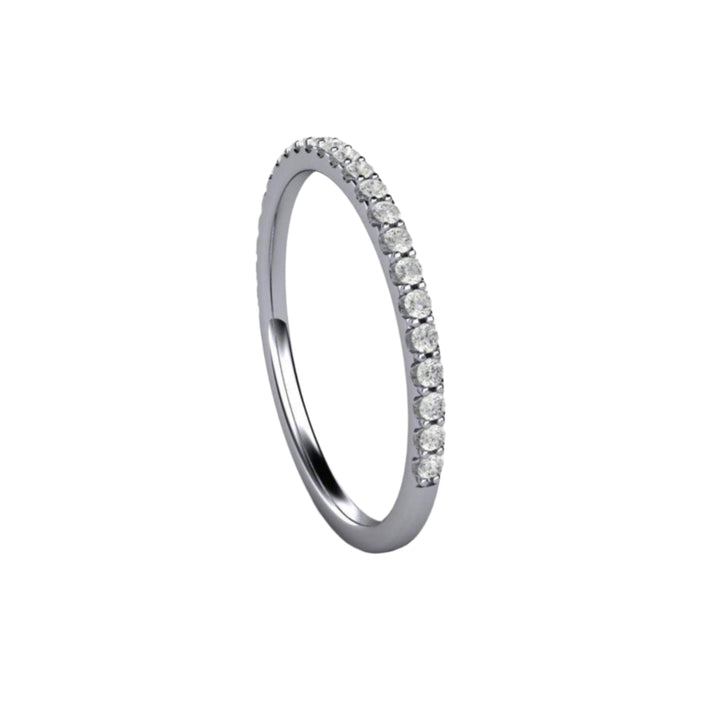 Platinum Diamond Wedding Ring, Thin Natural Diamond Anniversary Band | Rare Earth Jewelry