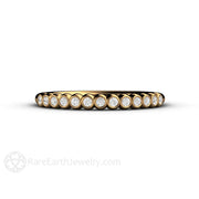 Tiny Bubbles Bezel Set Diamond Wedding Ring Anniversary Band 18K Yellow Gold - Rare Earth Jewelry