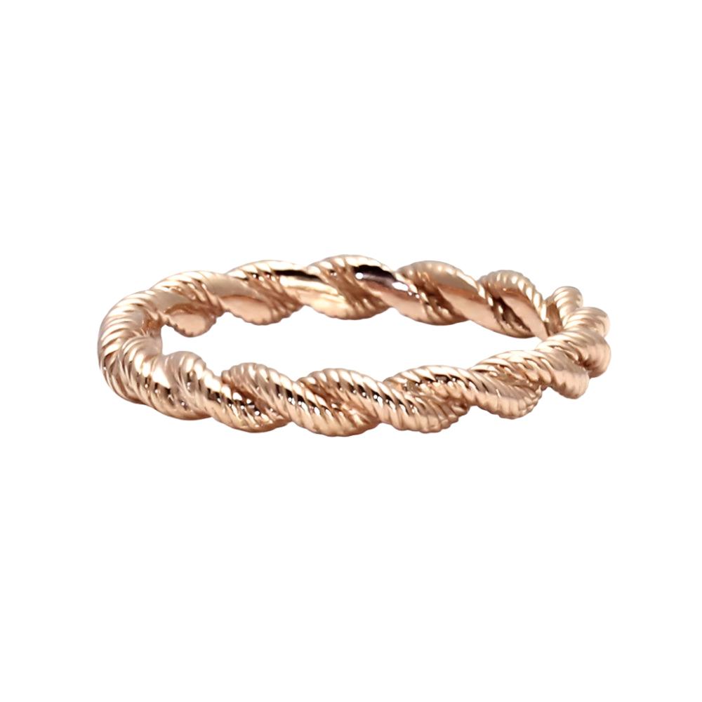 Twisted Rope Wedding Band or Stacking Ring 14K Rose Gold - Rare Earth Jewelry