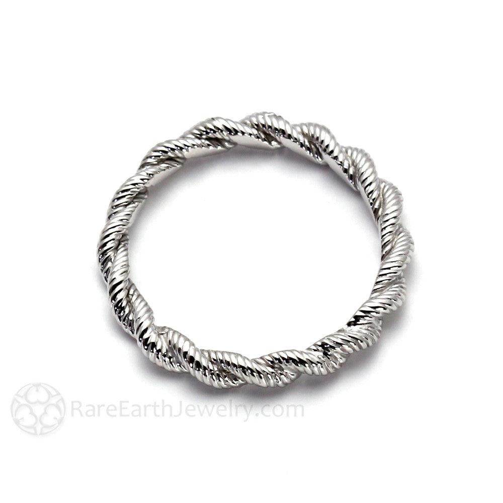 Twisted Rope Wedding Band or Stacking Ring - Rare Earth Jewelry