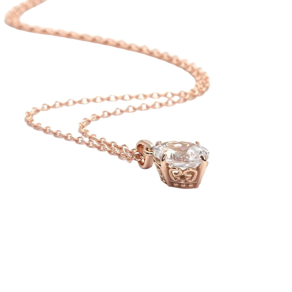 Rose gold filigree necklace top