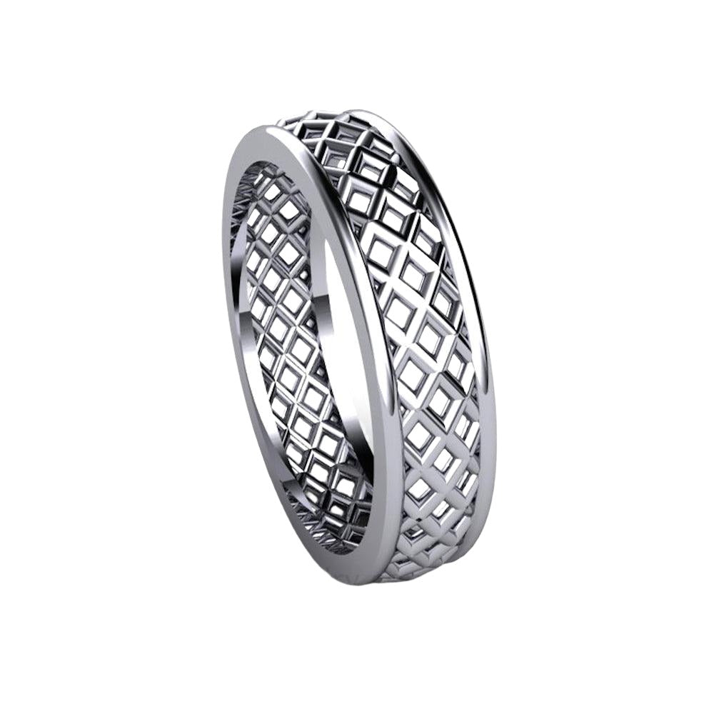 Woven Wedding Band 5mm Mens or Womens Wedding Ring Platinum - Rare Earth Jewelry