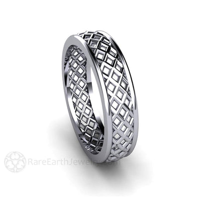 Woven Wedding Band 5mm Men's or Women's Wedding Ring Platinum 5.0 - Rare Earth Jewelry