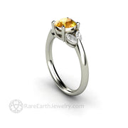 Yellow Sapphire Engagement Ring with Marquise Diamonds Platinum - Rare Earth Jewelry